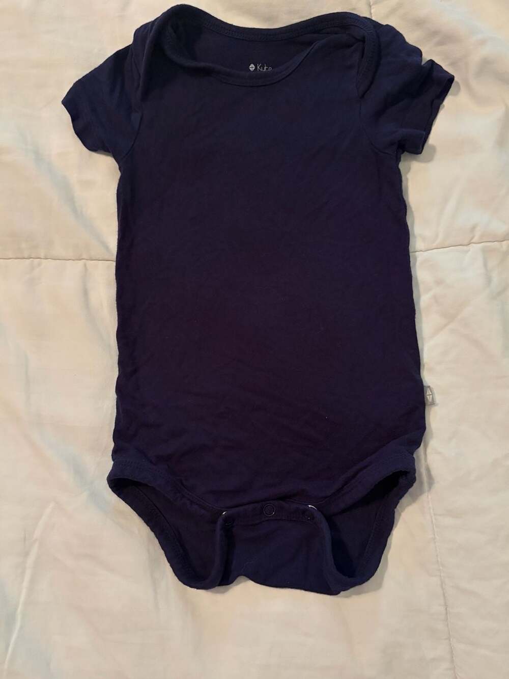 Kyte Baby Solid Navy Blue Short Sleeve Bodysuit Onesie 3-6M Bamboo